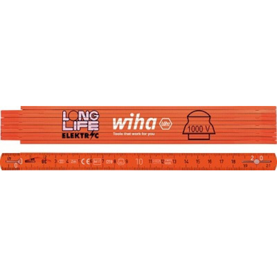 Wiha 2m Glass Fiber Reinforced Polyamide Metric Folding Ruler