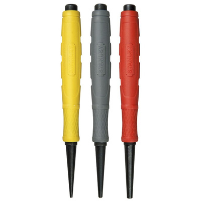 Stanley 3-Piece Punch Set, Pin Punch, 0.8 → 2.4 mm Shank