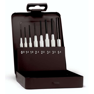 Knipex 8-Piece Punch Set, Parallel Pin Punch, 132 mm Overall