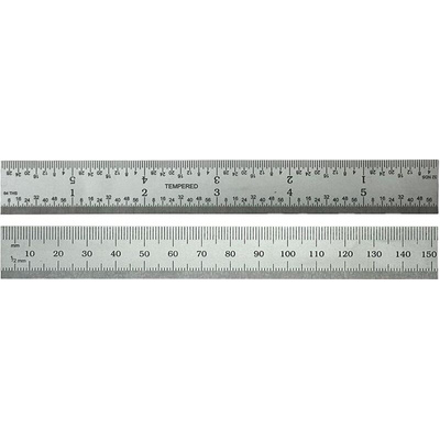 150mm Steel Imperial, Metric Rule