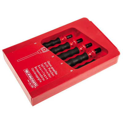 Facom 5-Piece Punch Set, Anti-Vibration Punch, 3 → 8 mm Shank