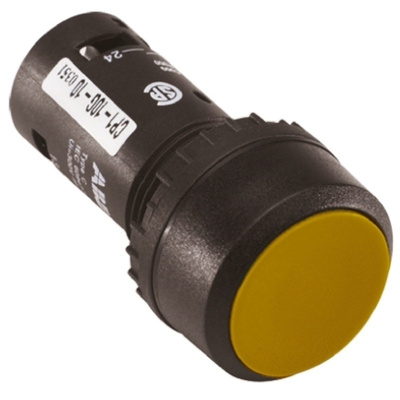 ABB, Compact Non-illuminated Yellow Round, NO, 22mm Momentary Screw