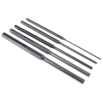RS PRO 5-Piece Punch Set, Parallel Pin Punch, 3 → 9.5 mm Shank