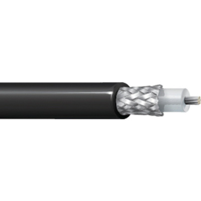 Belden Black Coaxial Cable, 50 Ω 0.89mm OD 305m, 8259