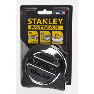 Stanley FatMax 10m Tape Measure, Metric & Imperial, With RS Calibration