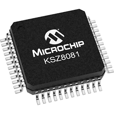 Microchip , 1-Channel Ethernet Transceiver 48-Pin LQFP, KSZ8081MLXIA
