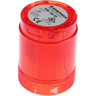 Werma 848 Series Red Steady Effect Beacon Unit, 24 V ac/dc, LED Bulb, AC, DC, IP54