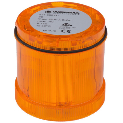 Werma 641 Series Yellow Steady Effect Beacon Unit, 12 → 230 V ac/dc, Filament Bulb, AC, DC, IP65