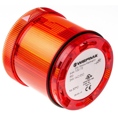Werma KombiSIGN 71 Series Red Steady Effect Beacon Unit, 24 V, LED Bulb, AC, DC, IP65