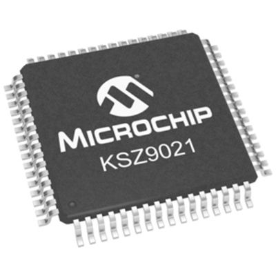 Microchip KSZ9021RLI, Ethernet Transceiver, 1000Mbps, 1.2 V, 64-Pin LQFP