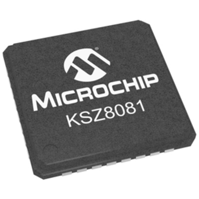 Microchip , 1-Channel Ethernet Transceiver 32-Pin QFN, KSZ8081MNXIA-TR