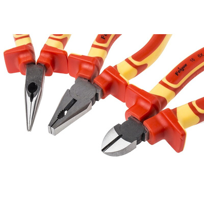 RS PRO 3-Piece Plier Set, VDE/1000V, 250 mm Overall