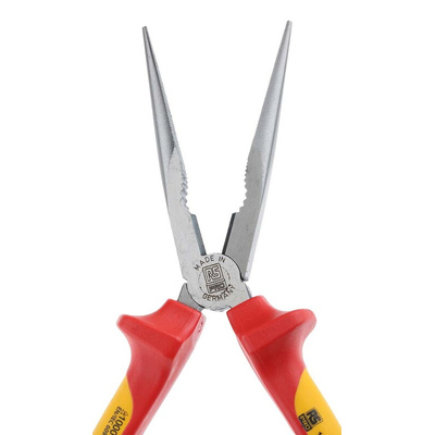 RS PRO Long Nose Pliers, 200 mm Overall, Straight Tip, VDE/1000V