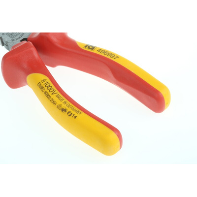 RS PRO Long Nose Pliers, 260 mm Overall, Straight Tip, VDE/1000V