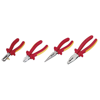 RS PRO 4-Piece Plier Set, 250 mm Overall