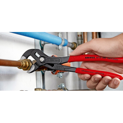 Knipex Cobra® Water Pump Pliers, 250 mm Overall, Flat, Straight Tip, 46mm Jaw