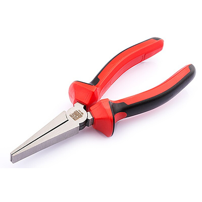 RS PRO Flat Nose Pliers, 160 mm Overall, Straight Tip, 50mm Jaw