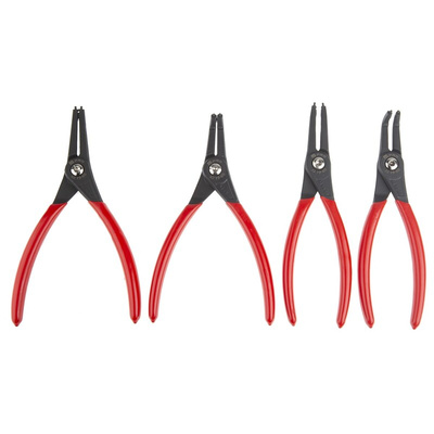 RS PRO 4-Piece Circlip Pliers, Bent, Straight Tip
