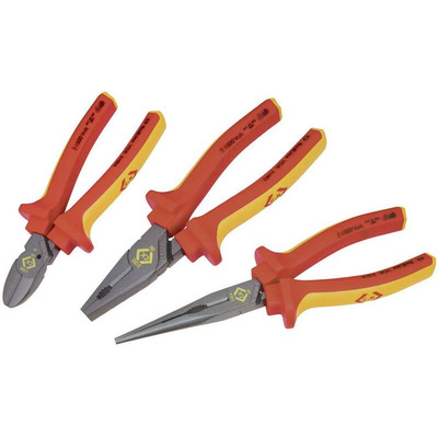 CK 3-Piece Plier Set, Bent Tip, 200 mm Overall
