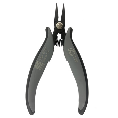 RS PRO Long Nose Pliers, 146 mm Overall, Straight Tip, 19mm Jaw, ESD