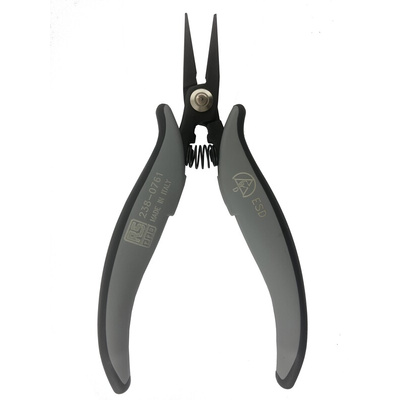 RS PRO Flat Nose Pliers, 154 mm Overall, Straight Tip, 25mm Jaw, ESD