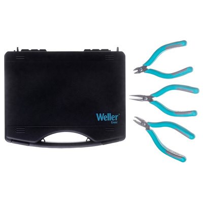Erem 3-Piece Plier Set, Angled, Straight Tip, ESD, 127 mm Overall