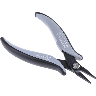 RS PRO Flat Nose Pliers, 140 mm Overall, Straight Tip, 20mm Jaw, ESD