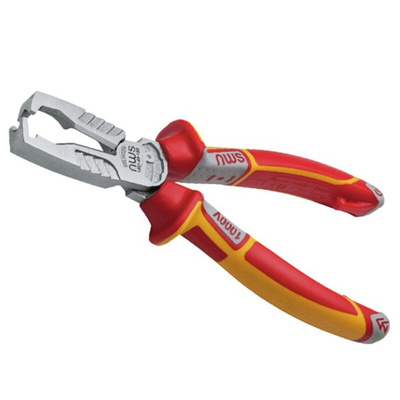 NWS NW784 3-Piece Combination Plier Set, Straight Tip, VDE/1000V, 140 mm Overall