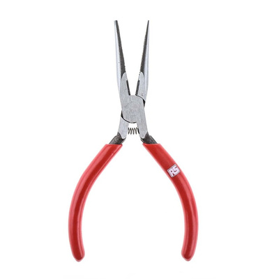 RS PRO Long Nose Pliers, 140 mm Overall, Straight Tip