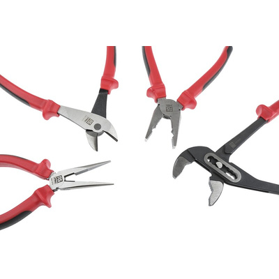 RS PRO 4-Piece Plier Set, 250 mm Overall