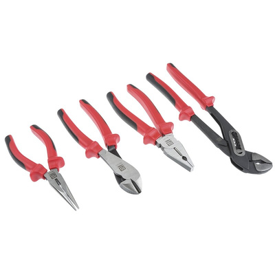 RS PRO 4-Piece Plier Set, 250 mm Overall
