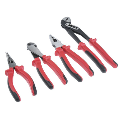 RS PRO 4-Piece Plier Set, 250 mm Overall