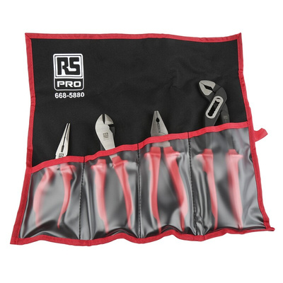 RS PRO 4-Piece Plier Set, 250 mm Overall