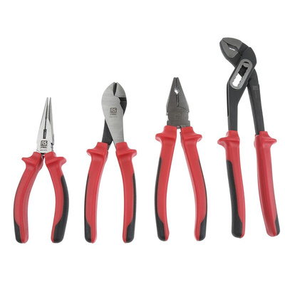RS PRO 4-Piece Plier Set, 250 mm Overall