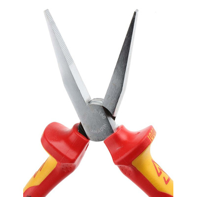 Knipex Flat Nose Pliers, 160 mm Overall, Flat, Straight Tip, VDE/1000V, 47mm Jaw