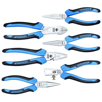 Gedore 1708155 6-Piece Plier Set, 250 mm Overall