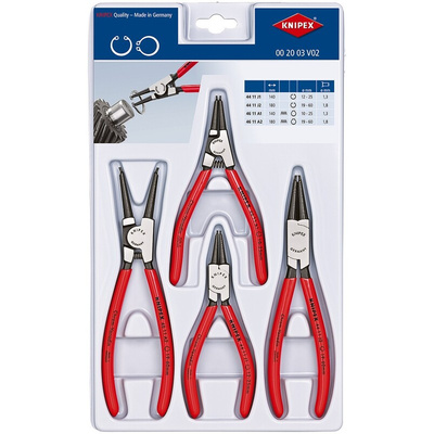 Knipex 4-Piece Circlip Plier Set, 180 mm Overall