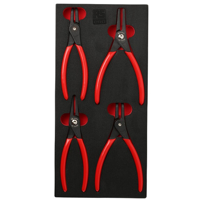 RS PRO 4-Piece Circlip Plier Set, 300 mm Overall