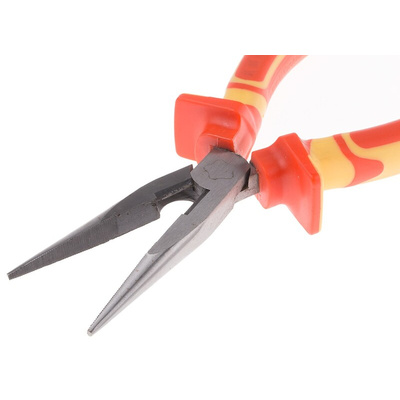 RS PRO Long Nose Pliers, 200 mm Overall, Straight Tip, VDE/1000V