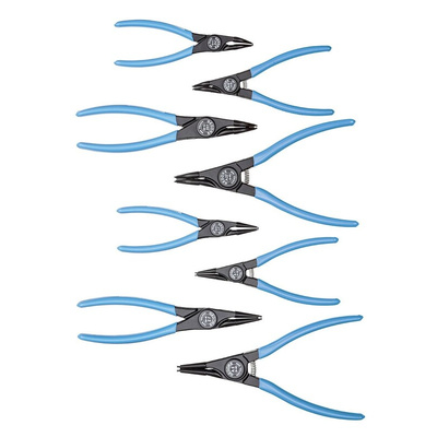 Gedore 8-Piece Circlip Plier Set, Angled, Straight Tip, 300 mm Overall