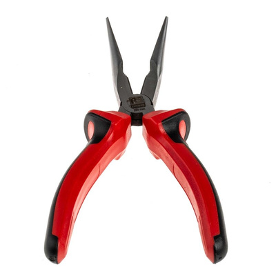 RS PRO Long Nose Pliers, 200 mm Overall, Straight Tip
