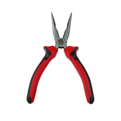 RS PRO Long Nose Pliers, 160 mm Overall, Straight Tip