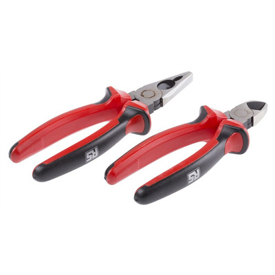 RS PRO 2-Piece Plier Set, 200 mm Overall