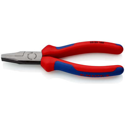 Knipex Flat Nose Pliers, 160 mm Overall, Flat, Straight Tip, 30mm Jaw