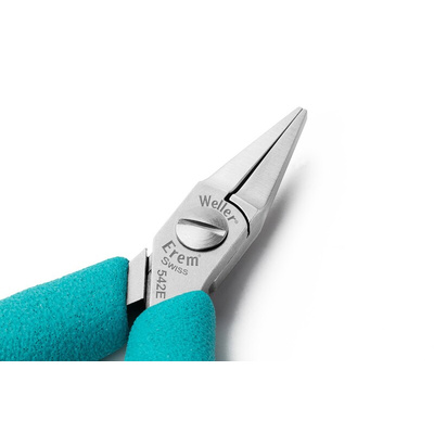 Weller Erem 542E Electronics Pliers, Long Nose Pliers, 120 mm Overall, Straight Tip, 23mm Jaw