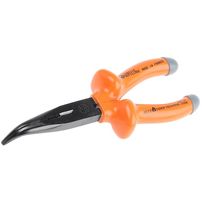 Penta MS13 Long Nose Pliers, 185 mm Overall, Bent Tip, VDE/1000V, 48mm Jaw