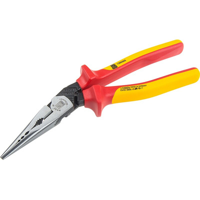 RS PRO Long Nose Pliers, 220 mm Overall, Straight Tip, VDE/1000V