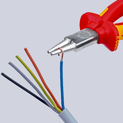 Knipex 20 06 Flat Nose Pliers, 160 mm Overall, Straight Tip, VDE/1000V, 30mm Jaw
