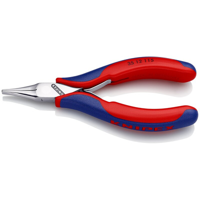 Knipex 35 12 Electronics Pliers, Flat Nose Pliers, 115 mm Overall, Flat, Straight Tip, 22.5mm Jaw