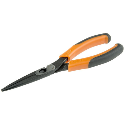 Bahco Long Nose Pliers, 200 mm Overall, Straight Tip, 74mm Jaw